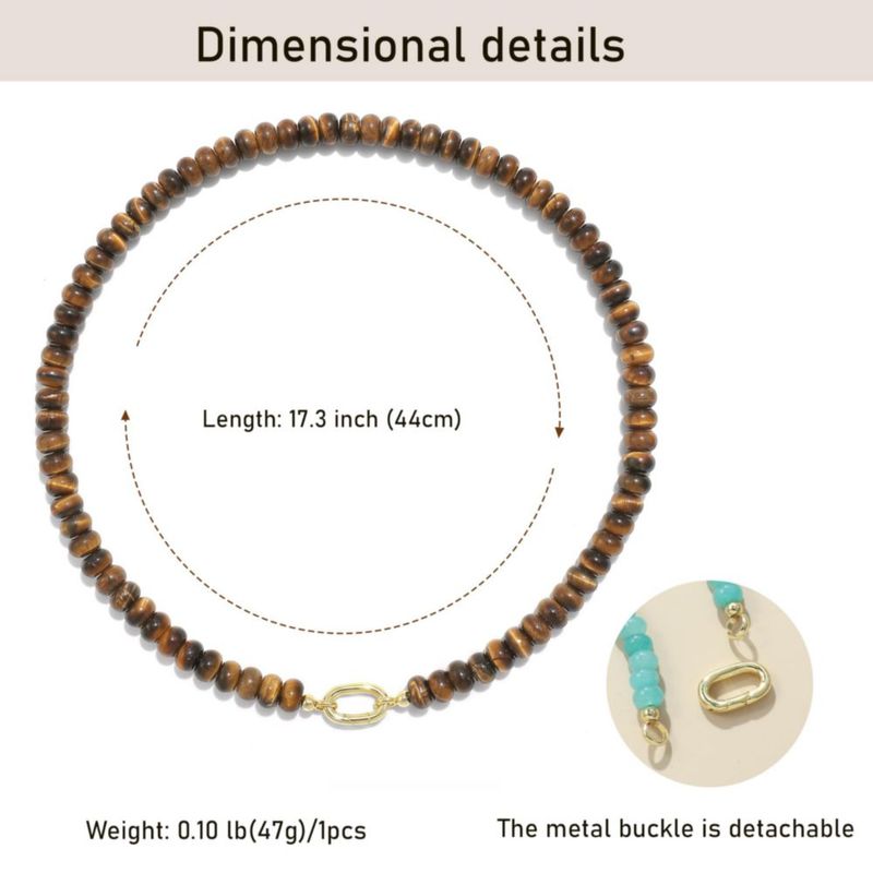Collar ROISE LADY 44 cm Piedra de Tigre 47 g