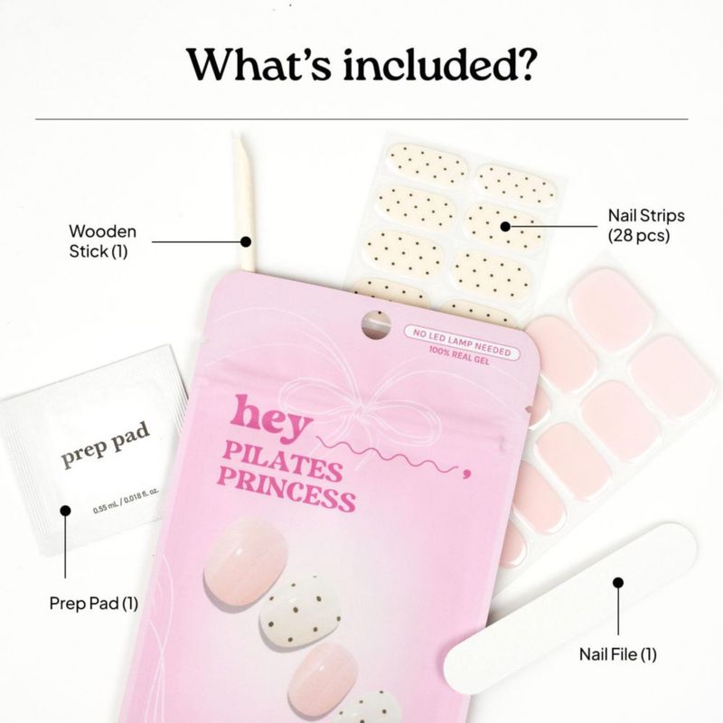Tiras de Gel para Uñas Heyhae Pilates Princess - Pack de 28