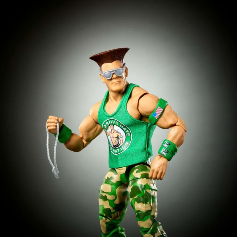 Figura de acción WWE John Cena 15 cm como Guile de Street Fighter