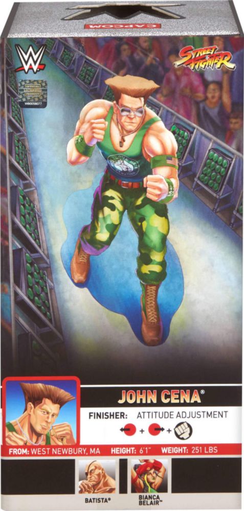 Figura de acción WWE John Cena 15 cm como Guile de Street Fighter