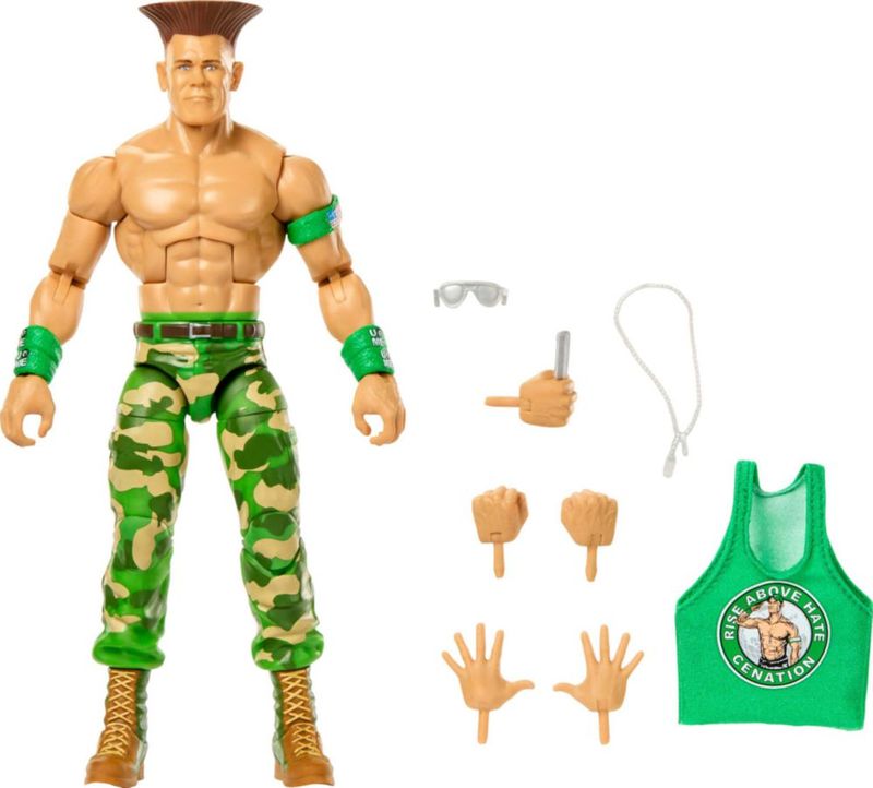 Figura de acción WWE John Cena 15 cm como Guile de Street Fighter