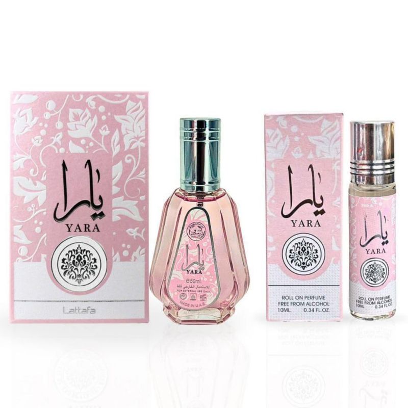 Set de Perfume Lattafa Yara 50 ml EDP y 10 ml Roll‑On