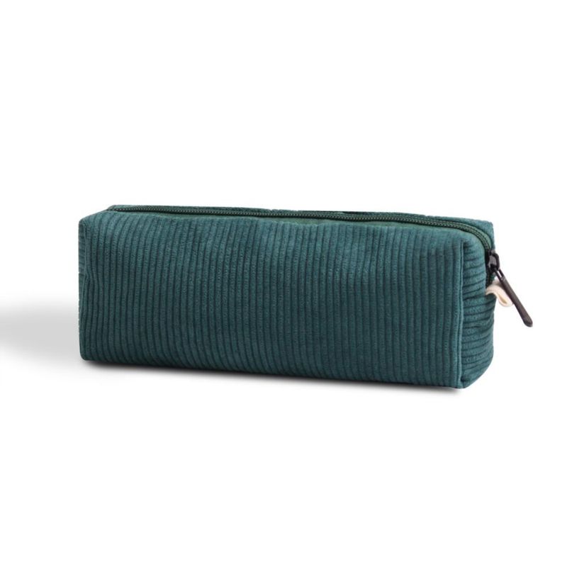 Estuche OZAOZ 21 x 8 x 5 cm Verde oscuro de pana