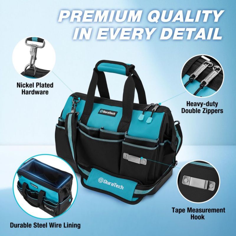 Bolsa de herramientas DURATECH 41 cm 18 bolsillos de alta resistencia