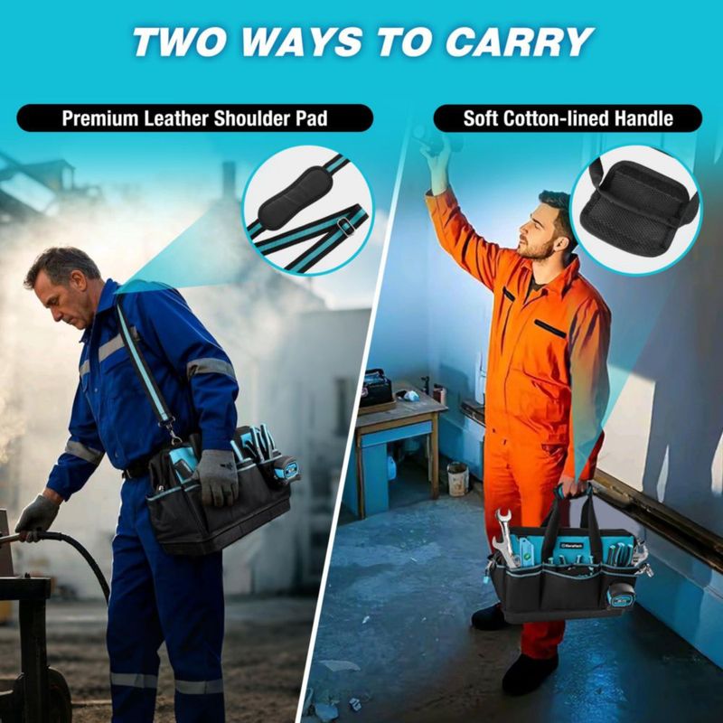 Bolsa de herramientas DURATECH 41 cm 18 bolsillos de alta resistencia