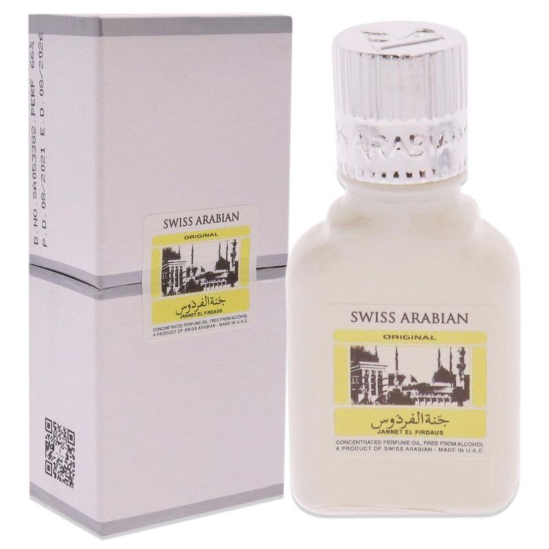 Perfume suizo árabe Jannet EL Firdaus blanco 9 ml unisex