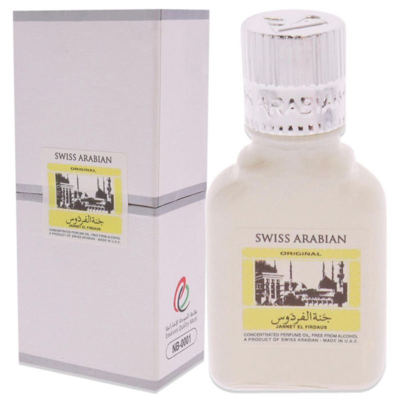 Perfume suizo árabe Jannet EL Firdaus blanco 9 ml unisex