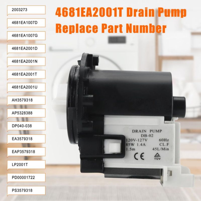Bomba de drenaje para lavadora prime&swift 4681EA2001T 85W 110V
