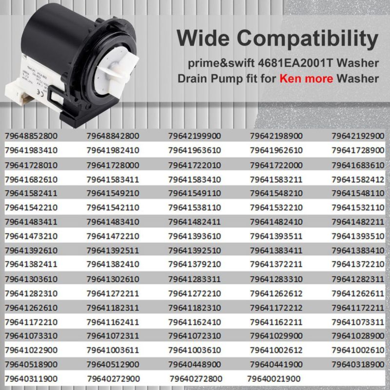 Bomba de drenaje para lavadora prime&swift 4681EA2001T 85W 110V