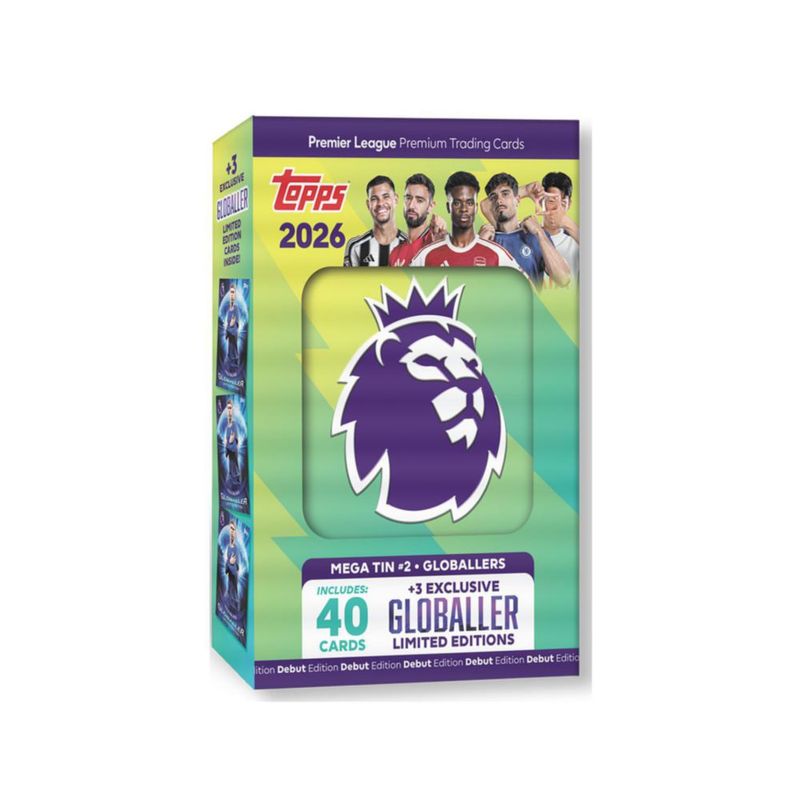 Lata Mega de Tarjetas Topps Premier League 2026 Edición Debut