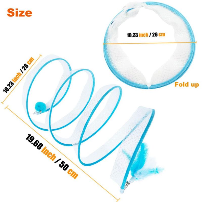 Túnel para gato CATENEED plegable azul con 5 juguetes