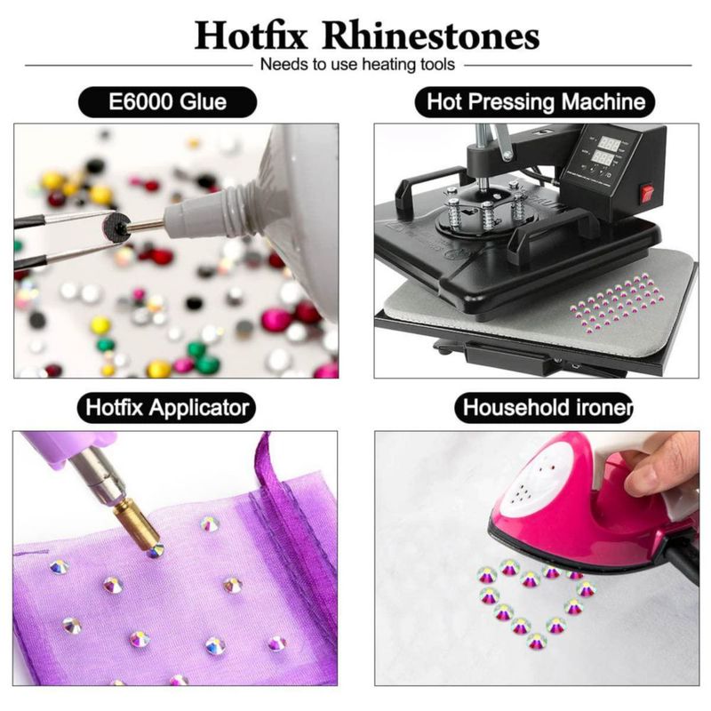 Kit de Strass Rojo MEIBITE 6796 piezas (SS6~SS30)