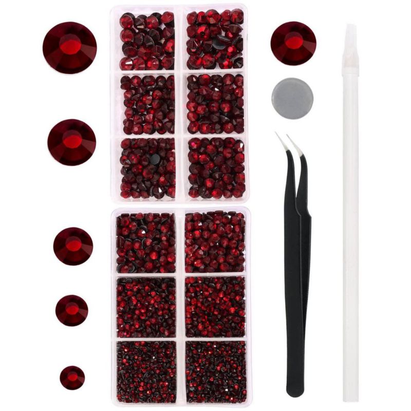 Kit de Strass Rojo MEIBITE 6796 piezas (SS6~SS30)