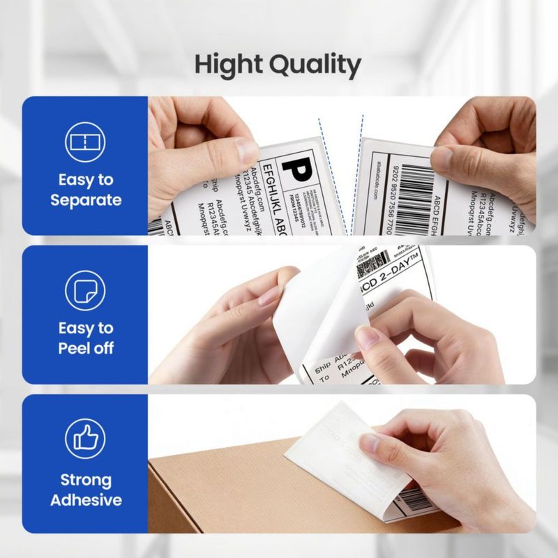 Etiquetas térmicas ETIKEZ 4x6 paquete de 500 formato fanfold para envío