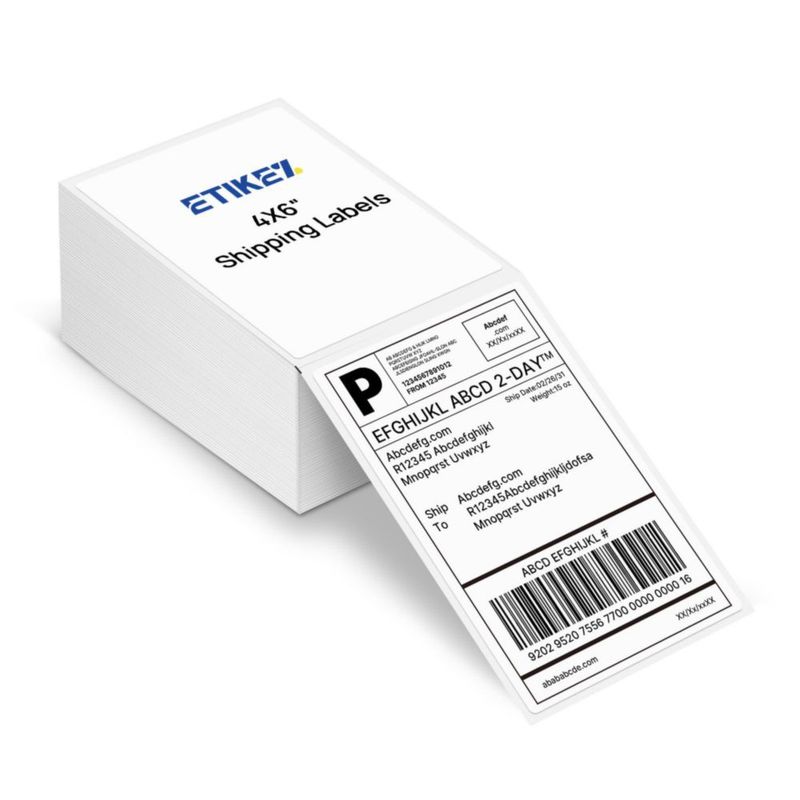 Etiquetas térmicas ETIKEZ 4x6 paquete de 500 formato fanfold para envío