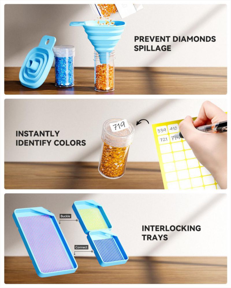 Contenedor de almacenamiento ARTDOT de 420 compartimentos para kits de arte con diamantes