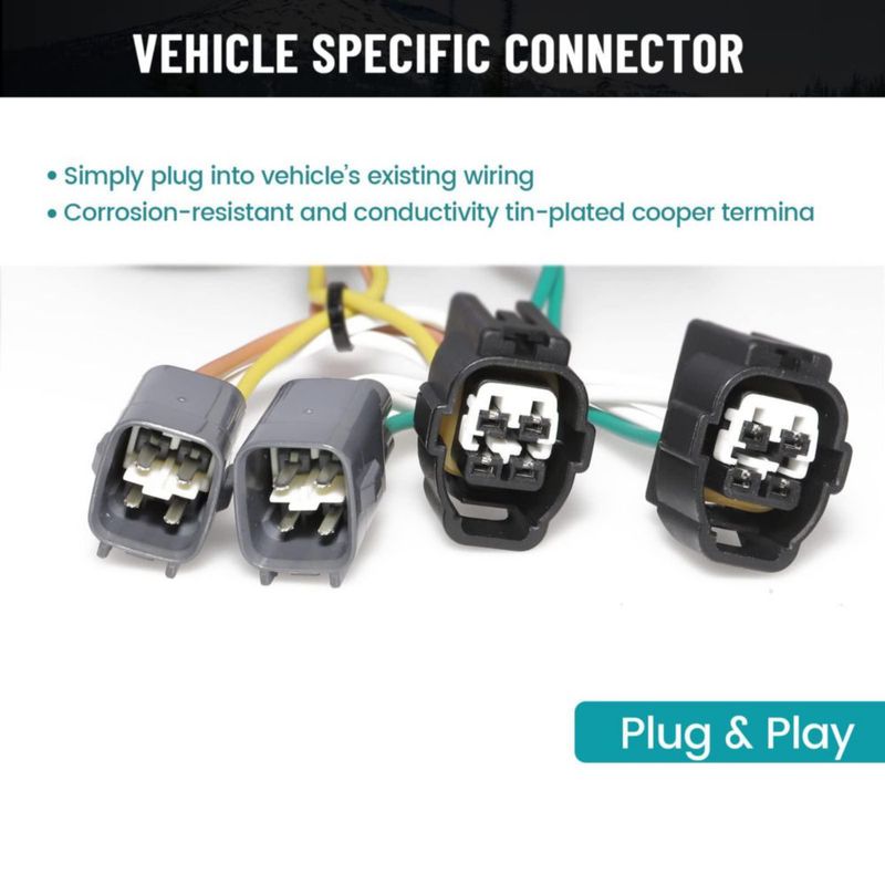 Arnés de cableado plano de 4 vías MECMO 200 cm para Jeep Wrangler TJ 1998‑2006