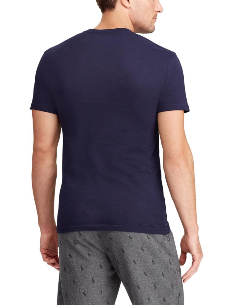 Camiseta Polo Ralph Lauren Slim Fit de Algodón con Cuello en V - Talla Grande