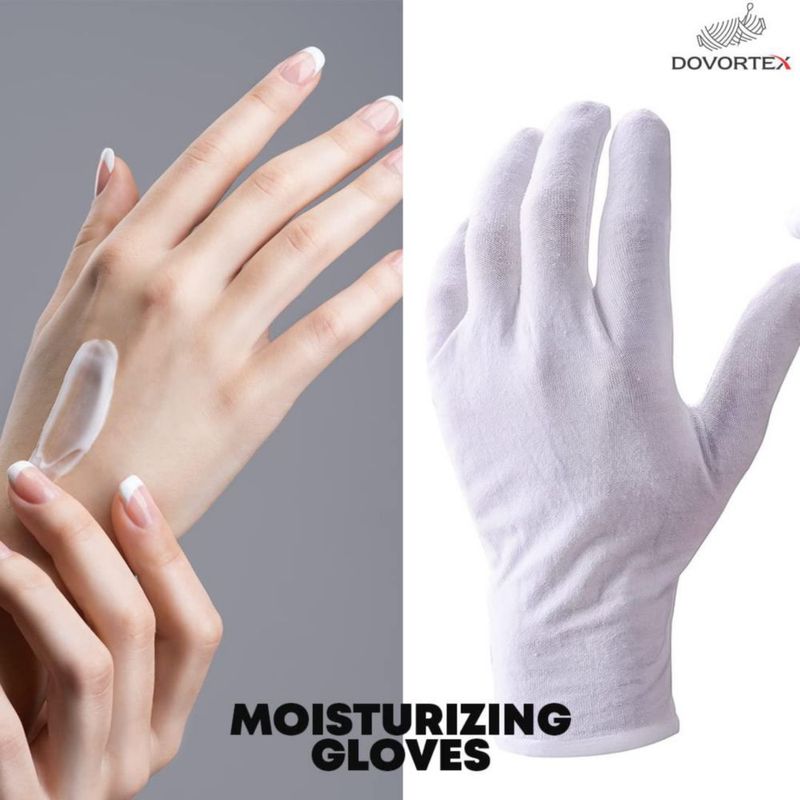 Guantes de algodón DOVORTEX 12 unidades blanco hidratante