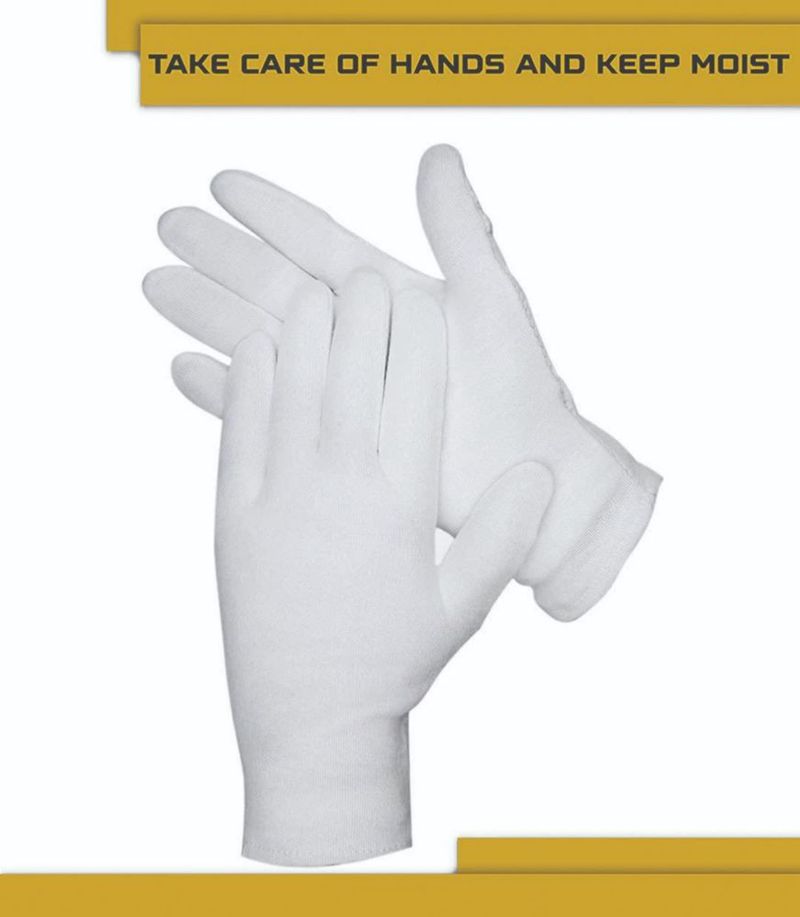 Guantes de algodón DOVORTEX 12 unidades blanco hidratante