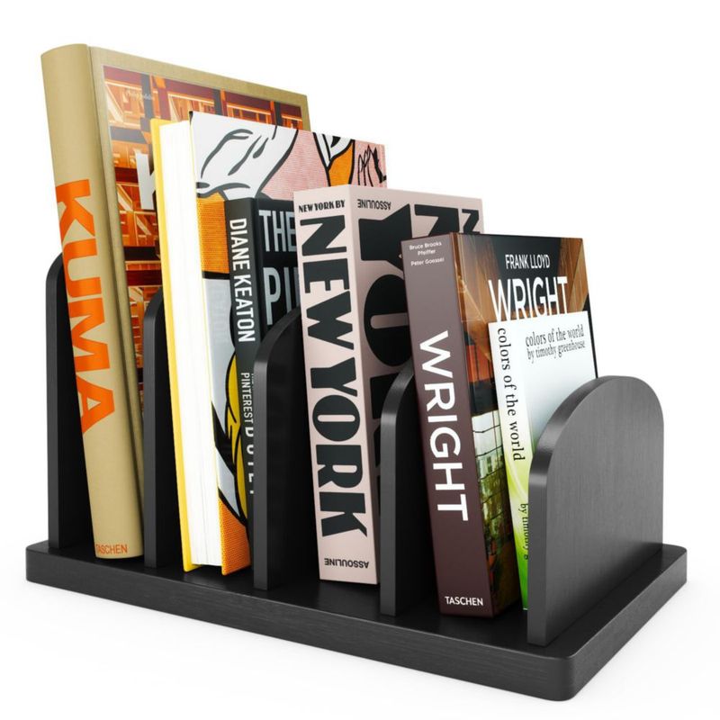 Soporte para libros CraftSaints de 4 secciones negro de sobremesa