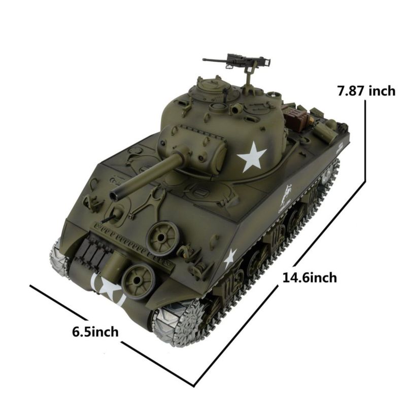 Tanque RC Heng Long M4A3 1:16 2.4GHz 360° Orugas de metal