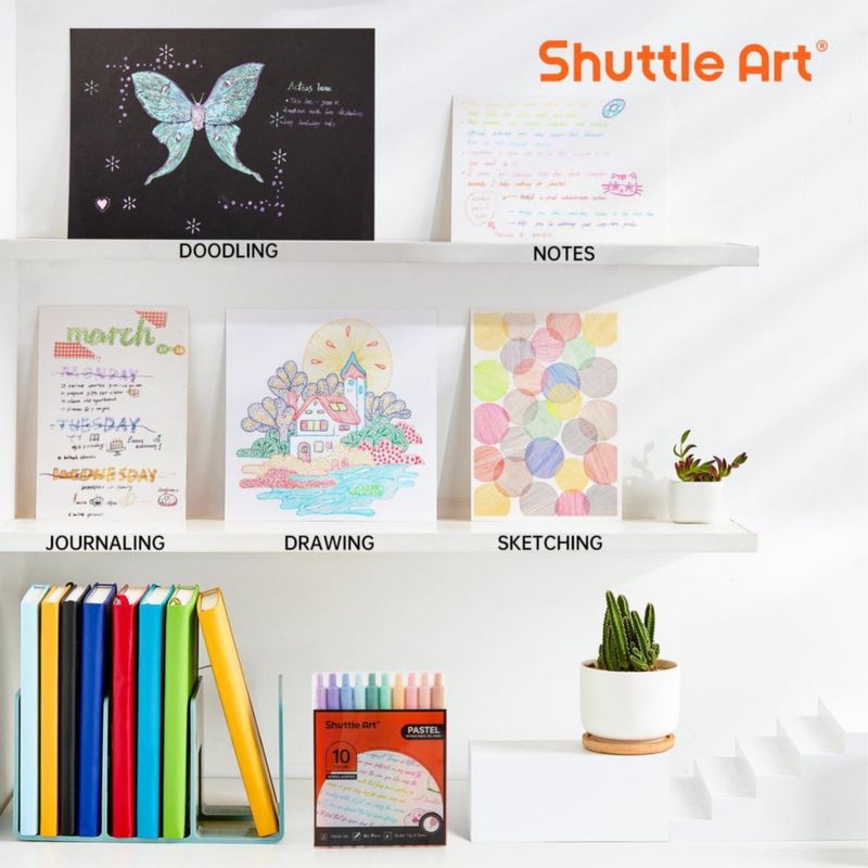 Plumas de gel Shuttle Art 10 colores pastel 07 mm punta fina