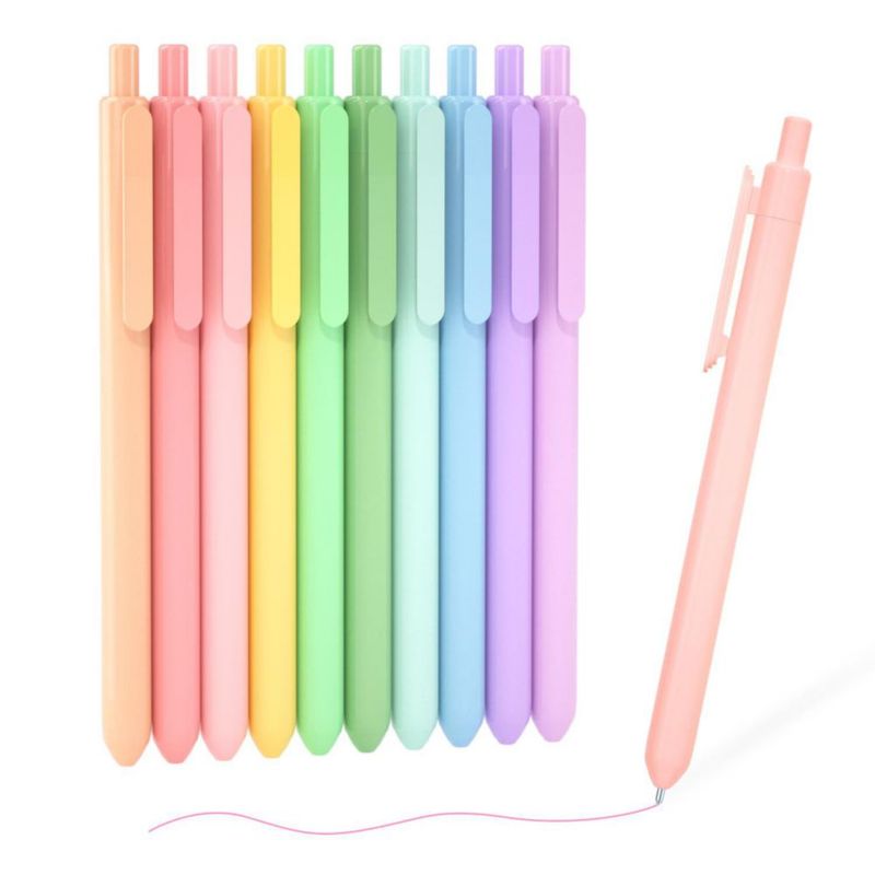 Plumas de gel Shuttle Art 10 colores pastel 07 mm punta fina