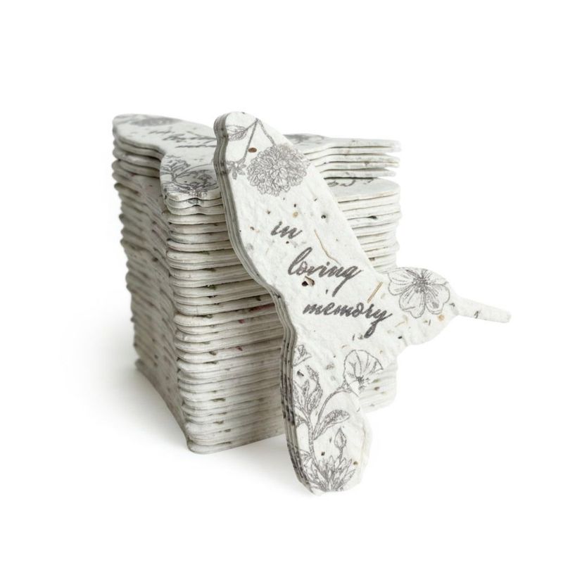 Etiquetas Conmemorativas Seed Bloom 48 uds. Colibrí blanco y negro