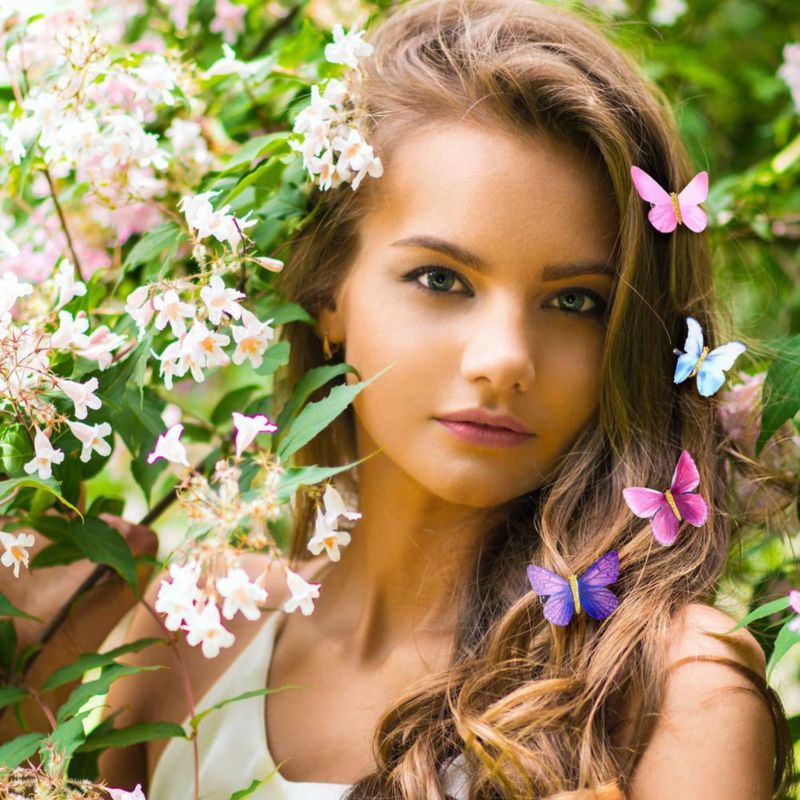 Pinzas para el pelo Boao 18 piezas estilo mariposa con brillo
