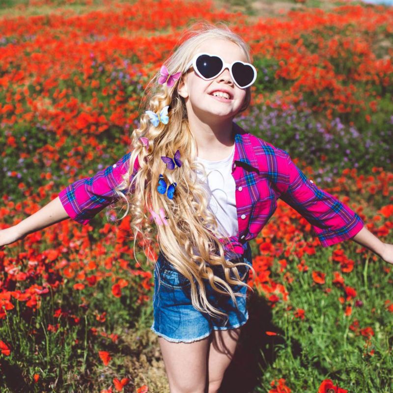 Pinzas para el pelo Boao 18 piezas estilo mariposa con brillo
