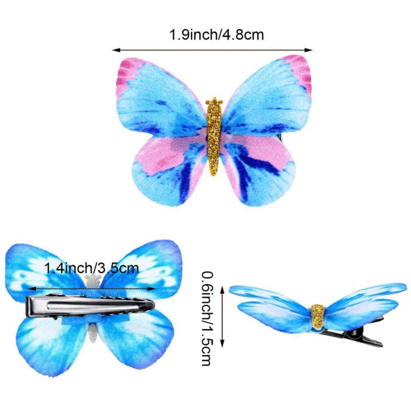 Pinzas para el pelo Boao 18 piezas estilo mariposa con brillo