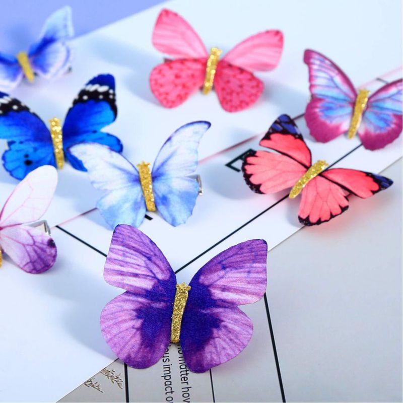Pinzas para el pelo Boao 18 piezas estilo mariposa con brillo