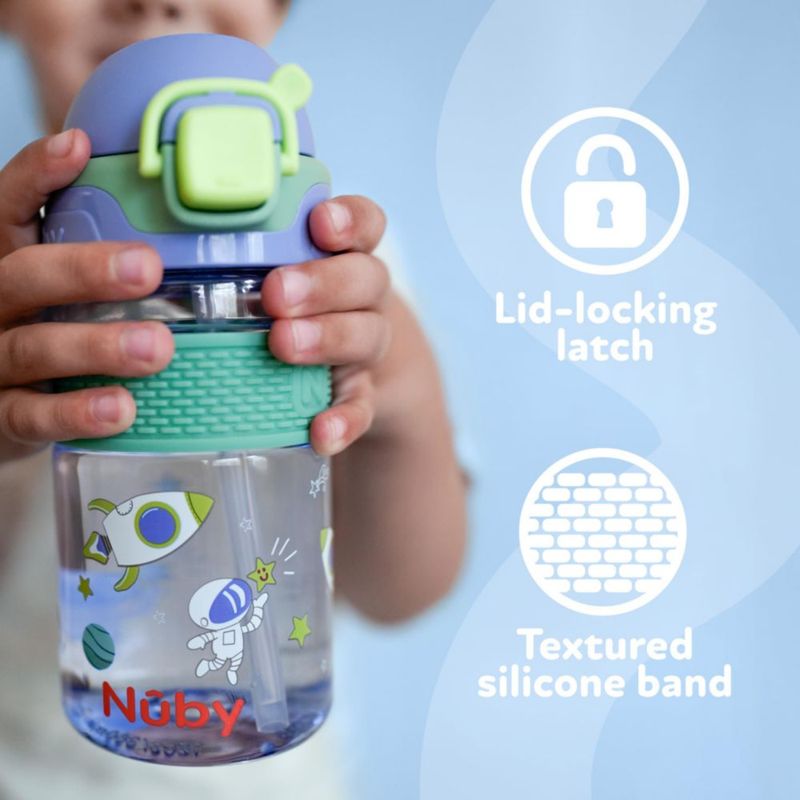 Vaso Nuby 360 ml Flip‑it Bolt para niños