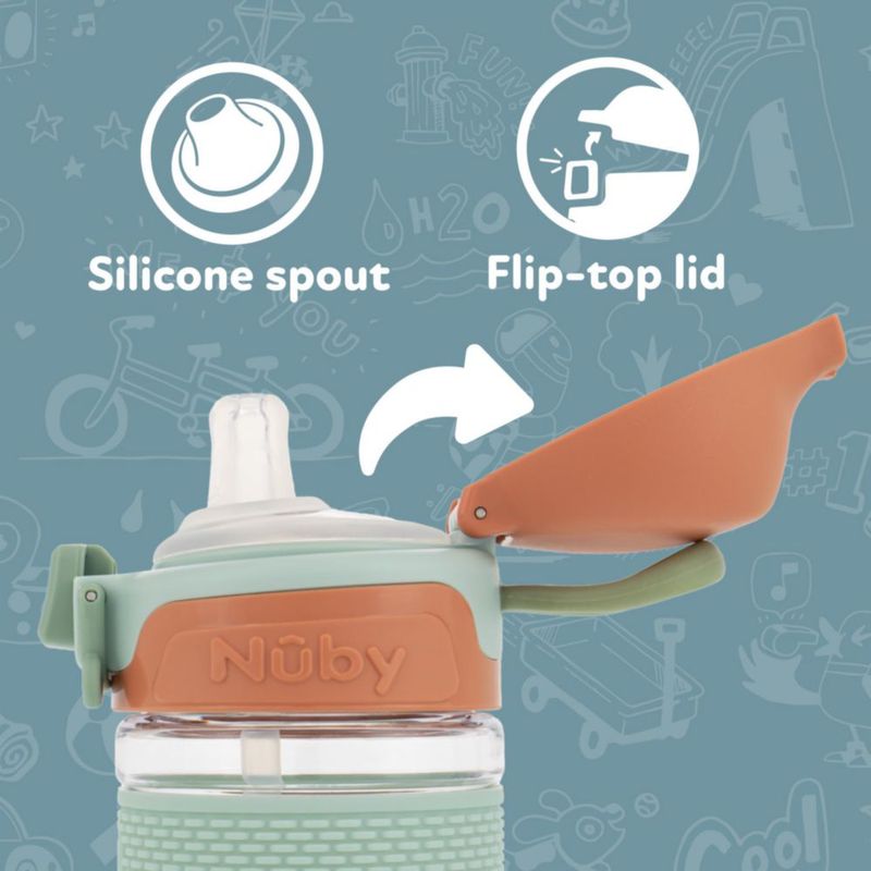 Vaso Nuby 360 ml Flip‑it Bolt para niños