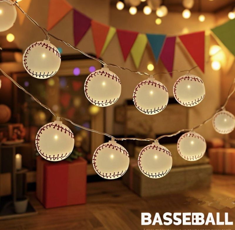 Luces de cadena YEAMAR 14 ft (427 m) 20 LED con forma de béisbol