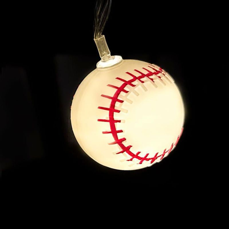 Luces de cadena YEAMAR 14 ft (427 m) 20 LED con forma de béisbol