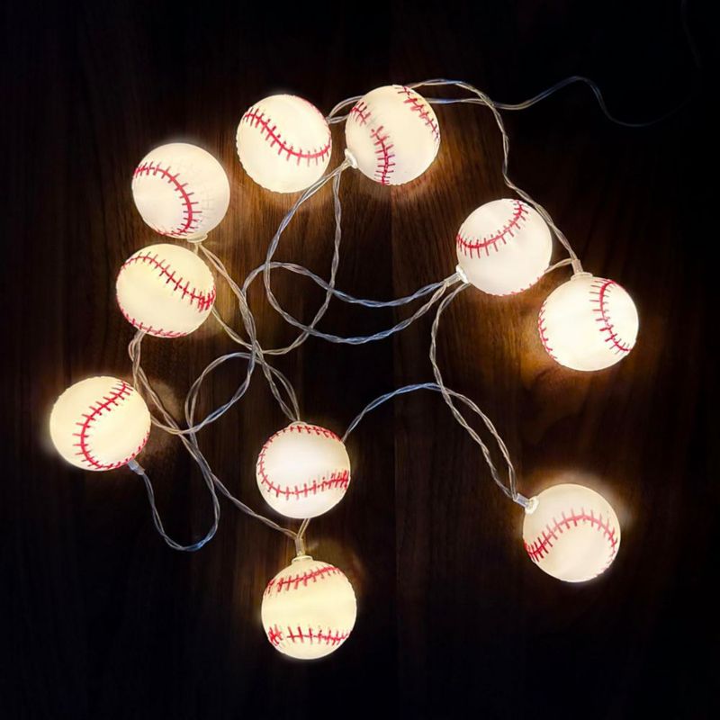 Luces de cadena YEAMAR 14 ft (427 m) 20 LED con forma de béisbol