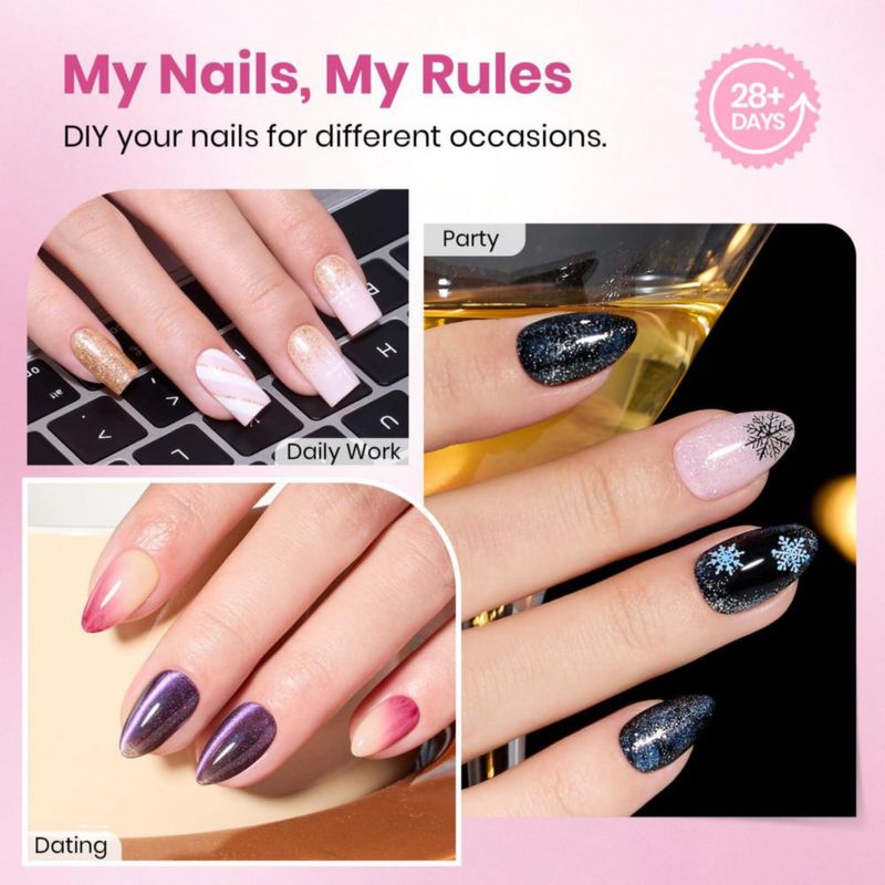 Puntas de uñas de gel Beetles Gel Polish – 320 piezas 16 tamaños