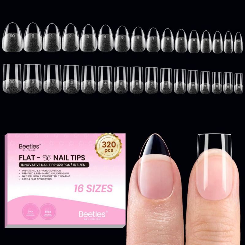 Puntas de uñas de gel Beetles Gel Polish – 320 piezas 16 tamaños