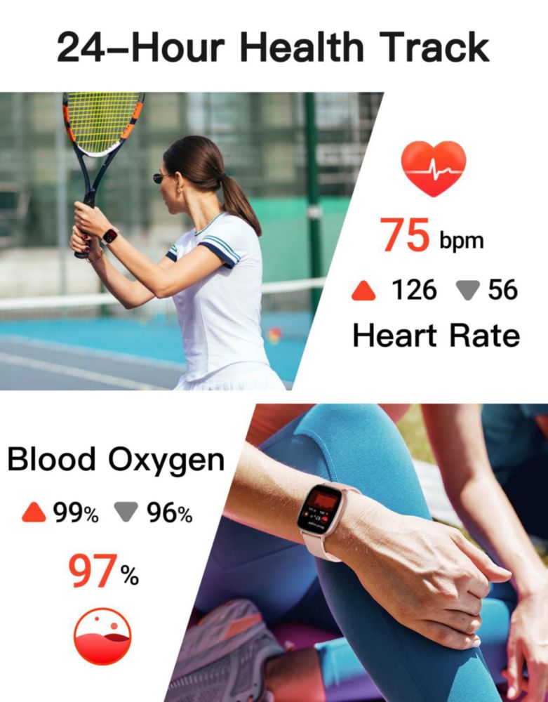 Reloj Inteligente HUAKUA GPS Rosa con Llamada/Respuesta 1.95"
