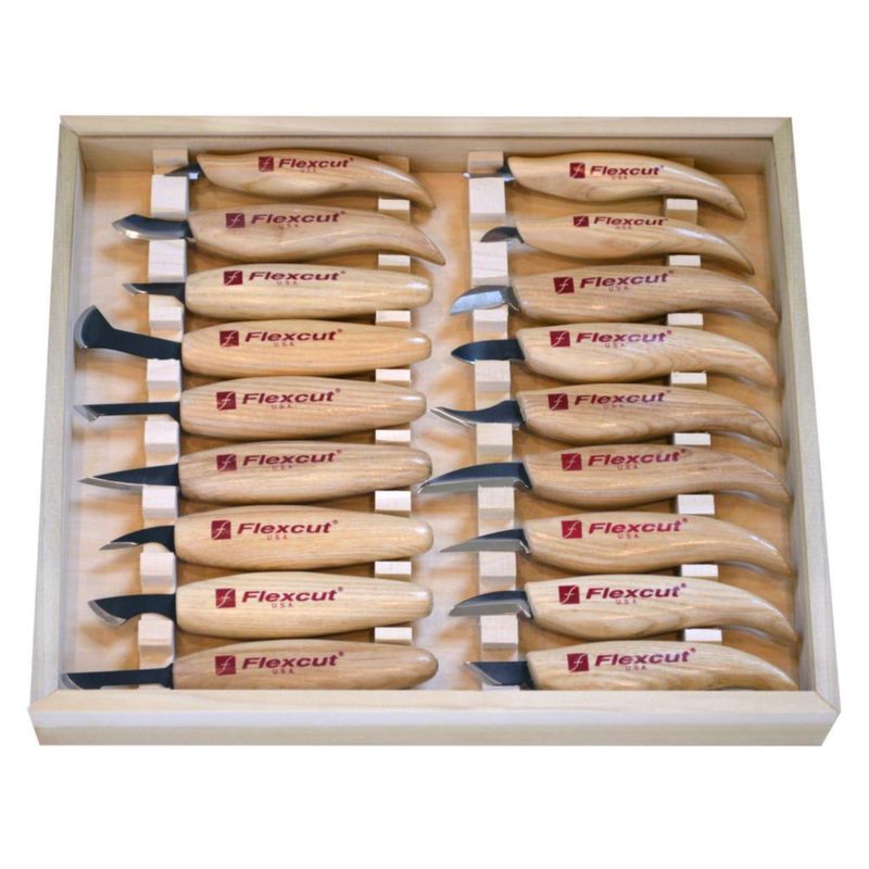 Cuchillo utilitario FLEXCUT KN250 - Set de talla de madera de 18 piezas