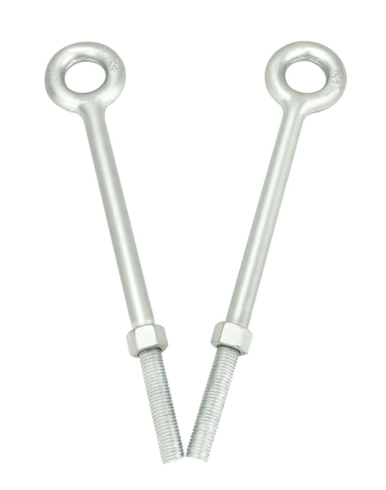 Perno de ojo QWORK 3/4" (19 cm) x 30 cm galvanizado - paquete de 2