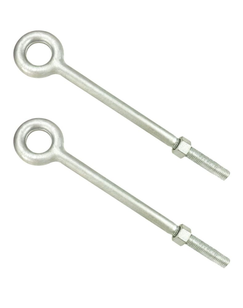 Perno de ojo QWORK 3/4" (19 cm) x 30 cm galvanizado - paquete de 2