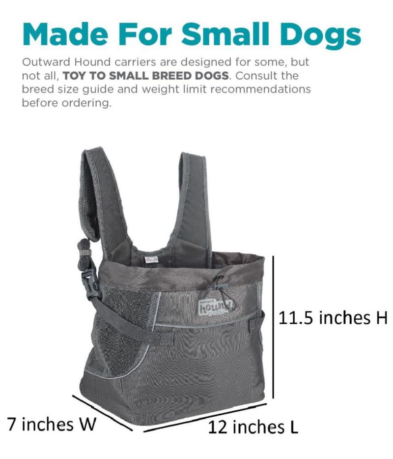 Transportín para perros Outward Hound pequeño 30 × 29 × 19 cm gris