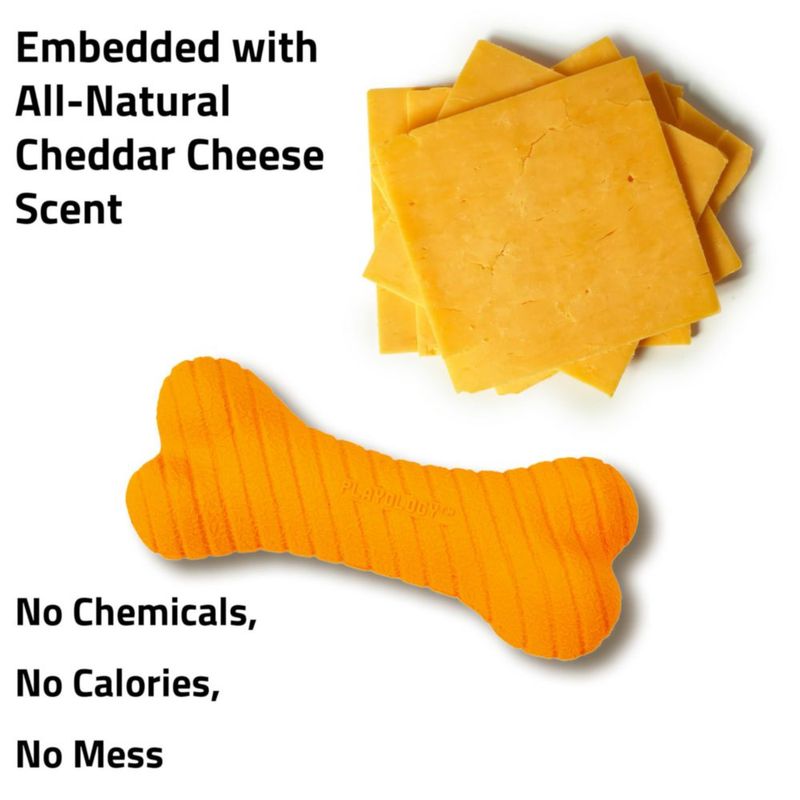 Juguete de Masticar Playology Doble Capa con Aroma a Queso Cheddar – Tamaño Mediano