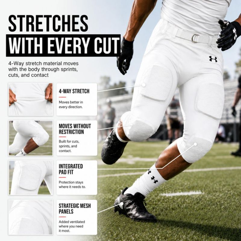 Pantalones Under Armour Game Day Adulto Talla Grande Blanco