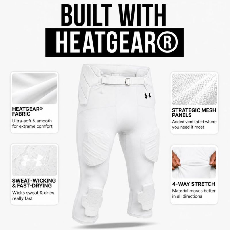 Pantalones Under Armour Game Day Adulto Talla Grande Blanco