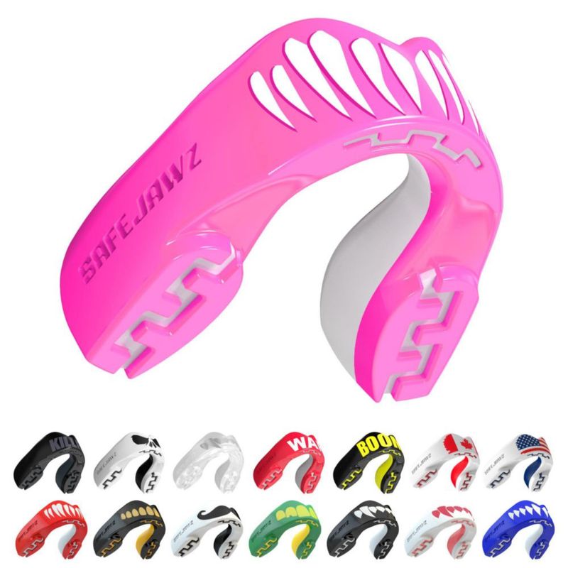 Protector bucal SAFEJAWZ Pink Viper de doble capa con estuche