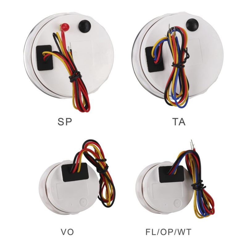 Juego de 6 medidores MOTOR METER RACING 85 mm/52 mm con esfera negra
